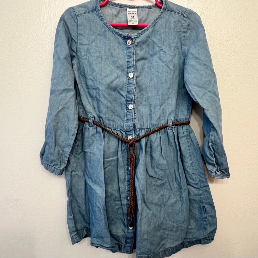 Carters Denim Button Front Dress - Picture 1 of 4